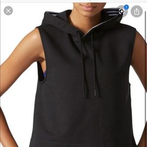 Adidas sleeveless cropped hoodie